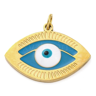Ion Plating(IP) 304 Stainless Steel Enamel Pendants STAS-Z104-12G-02-1
