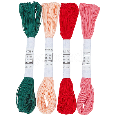 4 Skeins 4 Colors 6-Ply Cotton Embroidery Floss EMBR-WH20001-003B-1