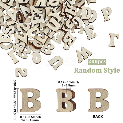 200Pcs Unfinished Wood Blocks WOOD-SP0001-81-1