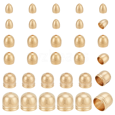 32Pcs 4 Style Brass Cord Ends KK-BC0009-80-1