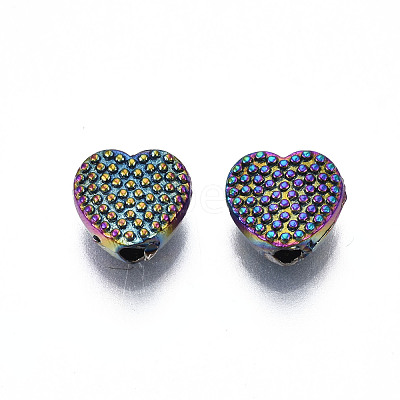 Rack Plating Rainbow Color Alloy Beads PALLOY-S180-342-1