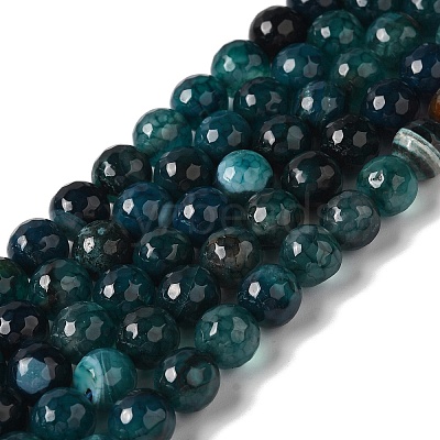 Dyed & Heated Natural Dragon Veins Agate Beads Strands G-P539-A01-28-1