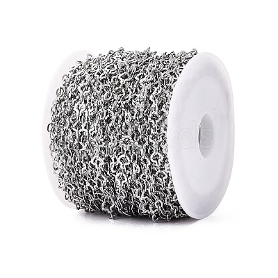304 Stainless Steel Textured Ginkgo Leaf Link Chains CHS-Q009-07P-1
