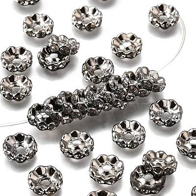 Brass Grade A Crystal Rhinestone Spacer Beads RB-A006-10MM-B-1
