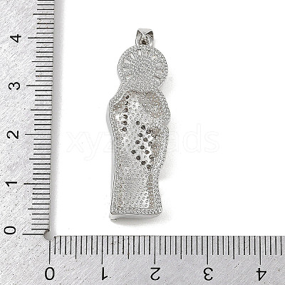 Brass Micro Pave Cubic Zirconia Pendants KK-R230-12P-1