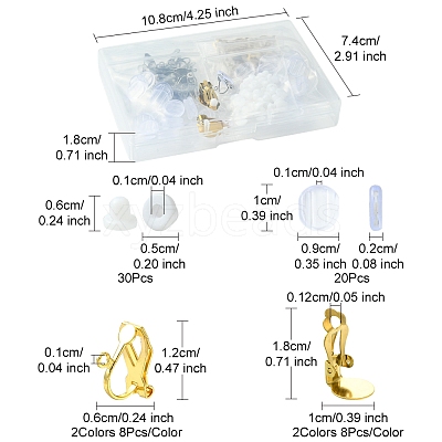 304 Stainless Steel Clip-on Earring Findings STAS-FS0001-59-1