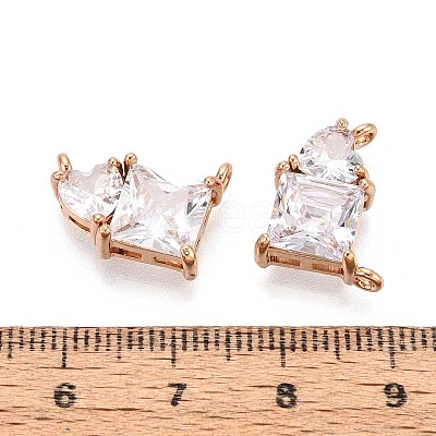 Brass Pave Clear Cubic Zirconia Pendants KK-N284-07G-1