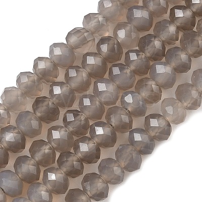 Natural Grey Agate Bead Strands G-D344-A19-03-1