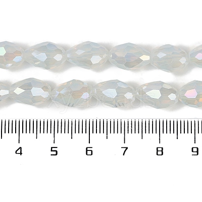 Opaque Solid Color Electroplate Glass Beads Strands EGLA-N013-J6mm-B02-1