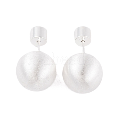 Round Ball Drawbench Brass Ear False Plugs for Women EJEW-G391-24C-S-1