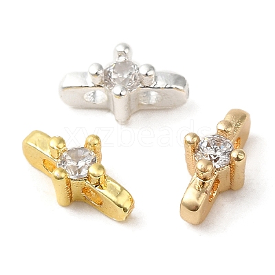 Rack Plating Brass Cubic Zirconia Multi-Strand Links KK-K376-02-1
