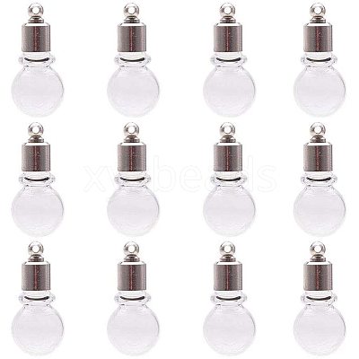 Round Transparent Glass Wishing Pendants GLAA-PH0007-21P-1