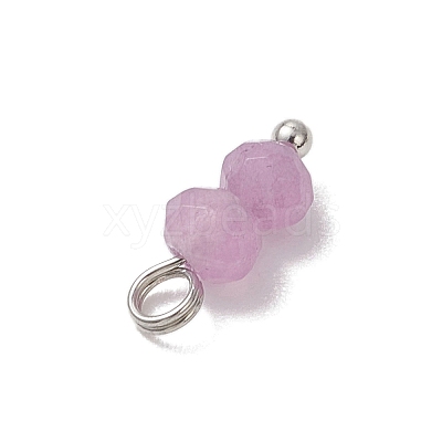 11Pcs 11 Colors Dyed Natural Malaysia Jade Faceted Rondelle Beaded Charms PALLOY-JF04797-02-1