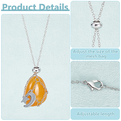 6Pcs Crystal Cage Holder Necklace NJEW-AB00035-1