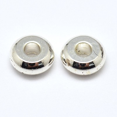 Brass Flat Round Spacer Beads KK-M085-14S-NR-1