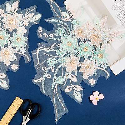 Polyester Acrylic Rhinestones Applique embroidery ABS Sequins FIND-WH20019-165B-06-1