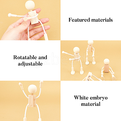 Unfinished Blank Wooden Robot Toys DIY-WH0097-05-1
