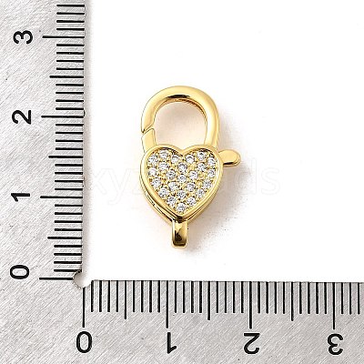 Brass Micro Pave Clear Cubic Zirconia Lobster Claw Clasps LS-KK-A266-24F-G-1