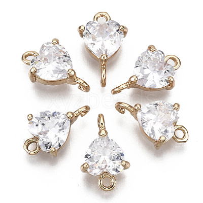 Brass Micro Pave Cubic Zirconia Links Connectors X-KK-R111-046-1