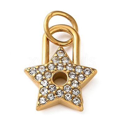 304 Stainless Steel Rhinestone Pendants RB-CBA324D-01G-13-1