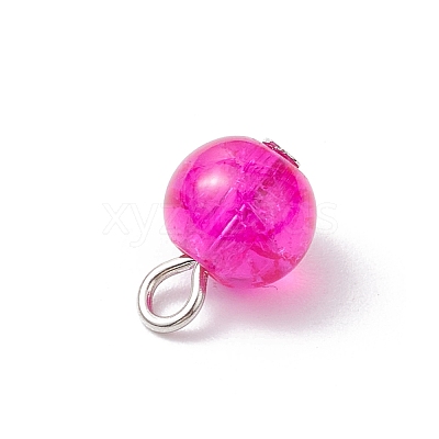 20Pcs 2 Styles Spray Painted Crackle Glass Charms PALLOY-JF03253-1