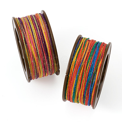 2 Rolls 2 Colors Segment Dyed Round Polyester Twisted Cords OCOR-TA0003-59E-1