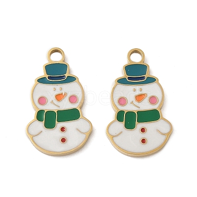 Christmas 304 Stainless Steel Enamel Pendants STAS-Z093-08U-G-1