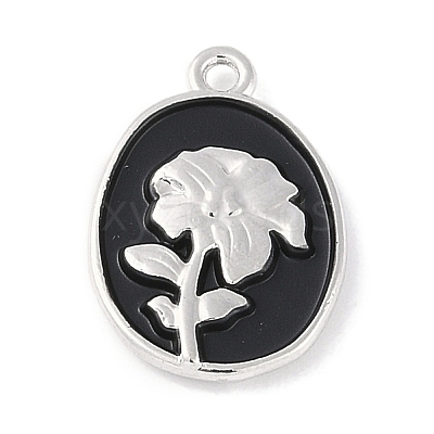 Rack Plating Spray Painted Alloy Pendants PALLOY-F018-14P-01-1