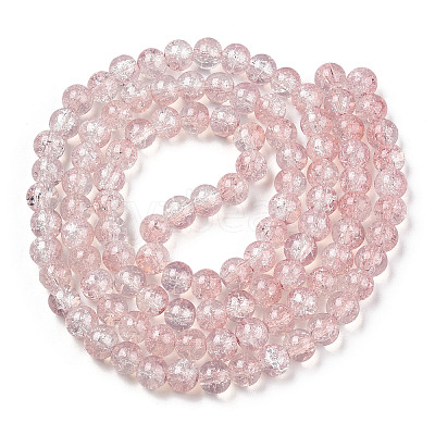 Transparent Crackle Baking Paint Glass Beads Strands DGLA-T003-01B-13-1