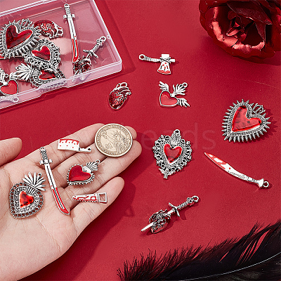24Pcs 12 Styles Alloy Enamel Pendants FIND-HY0004-69-1