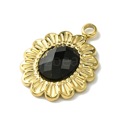 Ion Plating(IP) Real 14K Gold Plated 304 Stainless Steel with Glass Pendant FIND-Z028-30C-1