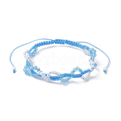 Glass Seed Beads Braided Beaded Bracelets for Women BJEW-MZ00215-03-1