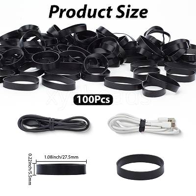 100Pcs Silicone Cable Ties FIND-SP0005-36-1