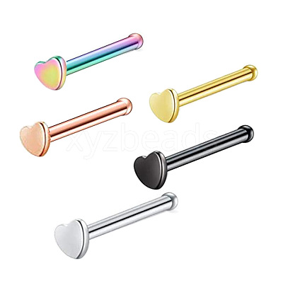 304 Stainless Steel Heart Nose Bone Rings WG0DFB7-03-1