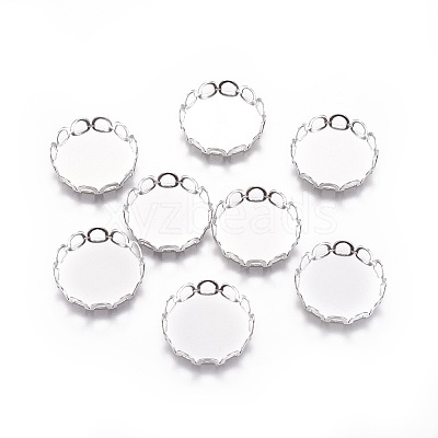 Tarnish Resistant 316 Surgical Stainless Steel Lace Edge Bezel Cups X-STAS-I118-07P-04-1
