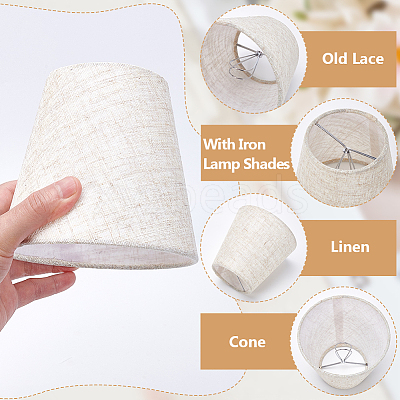 8Pcs Linen with Iron Lamp Shades AJEW-WH0609-303-1