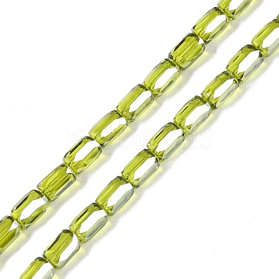 Electroplate Glass Beads Strands GLAA-Q101-02A-PL02-1