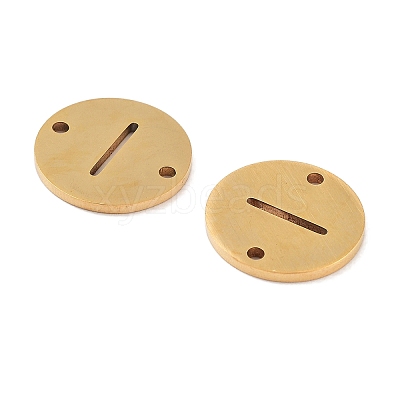 PVD Vacuum Plating 201 Stainless Steel Hollow Flat Round Links FIND-R149-03I-G-1