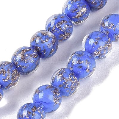 Handmade Gold Sand Lampwork Beads X-LAMP-Z009-01O-1