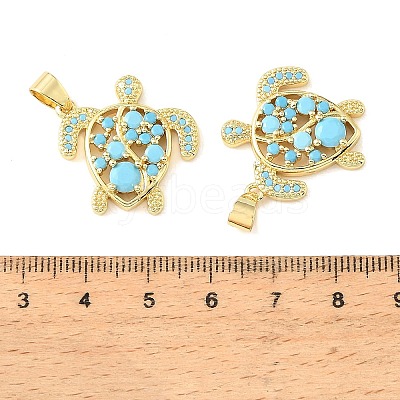 Brass Micro Pave Sky Blue Cubic Zirconia Pendants CU-CBA6938-05G-02-1