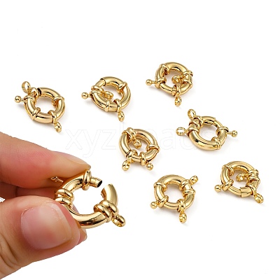 Rack Plating Brass Spring Ring Clasps X-KK-D399-A-G-NF-1