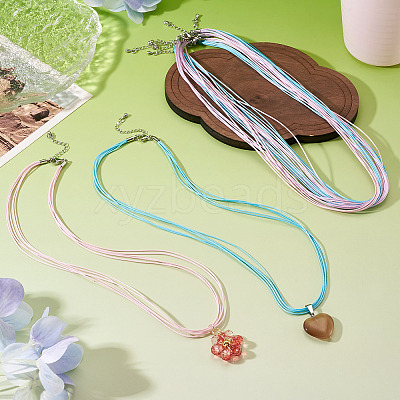 6Pcs 3 Colors 1MM Polyester&Cotton Waxed Cord 5-Strand Necklace Making MAK-TA0001-36A-1