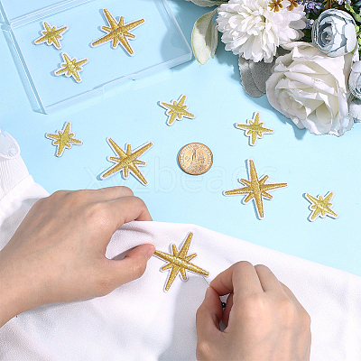 80Pcs 2 Styles Star Polyester Computerized Embroidery Iron on/Sew on Patches PATC-ME0001-17A-1