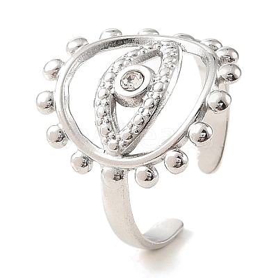 304 Stainless Steel Open Cuff Ring for Women RJEW-F166-02P-02-1