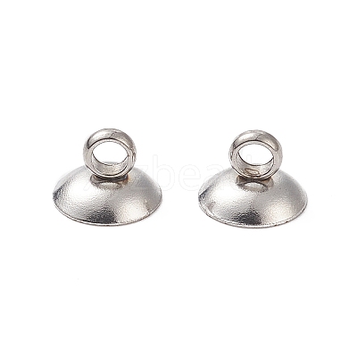 304 Stainless Steel Bead Cap Pendant Bails STAS-G224-24P-10-1