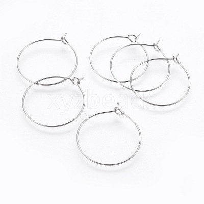 316 Surgical Stainless Steel Hoop Earring Findings STAS-P221-01D-P-1