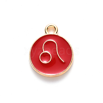 Alloy Enamel Pendants X-ENAM-S124-01B-07G-1