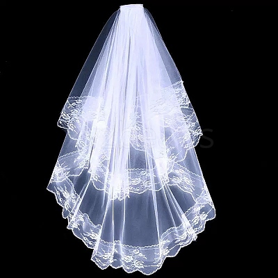 Polyester Bridal Veils AJEW-H145-88B-1