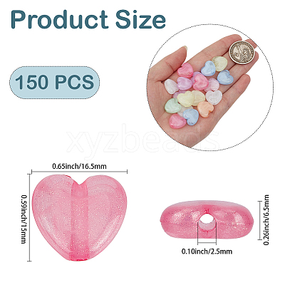 150Pcs Luminous Transparent Acrylic Beads OACR-PA0002-02-1