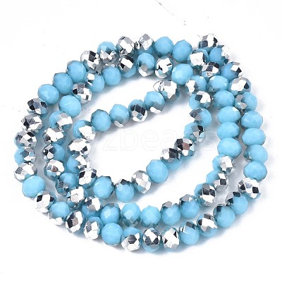 Electroplate Opaque Glass Beads Strands EGLA-A034-P6mm-M19-1